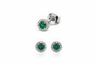 Pendientes Comete Mujer Fantasia Di Colore in Oro blanco Smeraldo 0.18 Ct ORB749 - ORB749